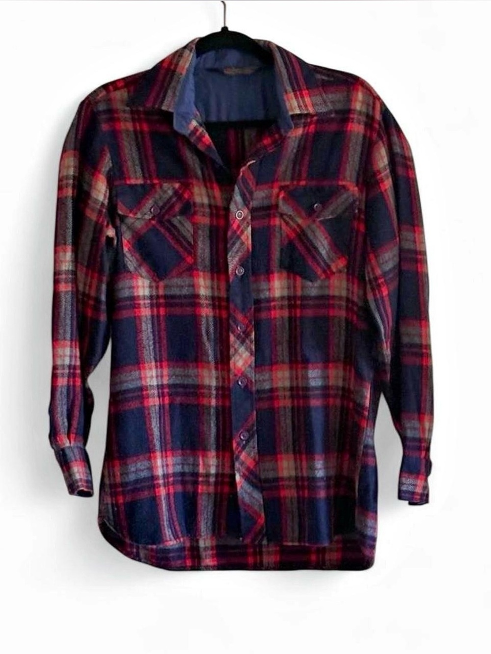Vintage Kmart Sportsman Shirt Plaid Acrylic Shirt Size S